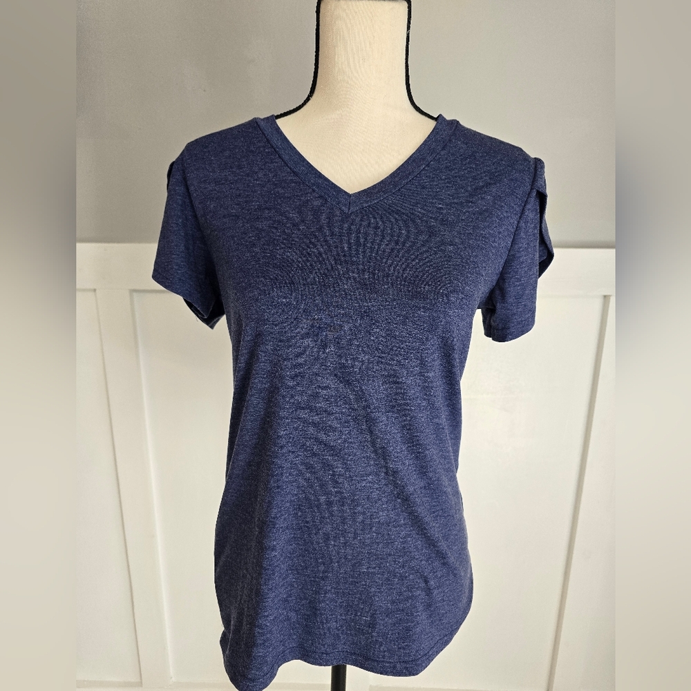 Classic Navy V-Neck Women's Top Sz S